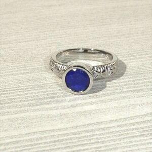 Lapis Lazuli Ring Stainless Steel Size 7